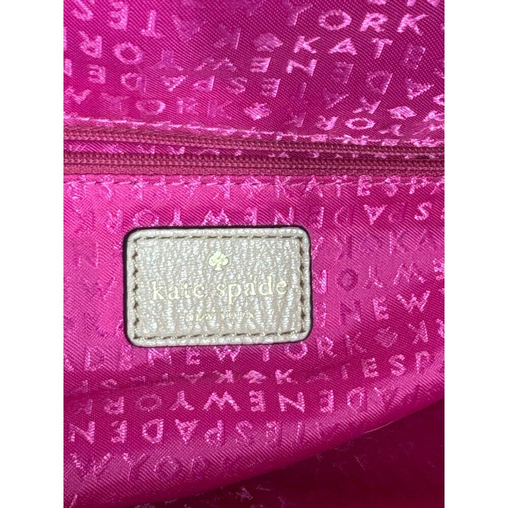 Kate Spade New York Large Leather Shoulder Bag, Light Tan or Beige - Picture 7 of 15